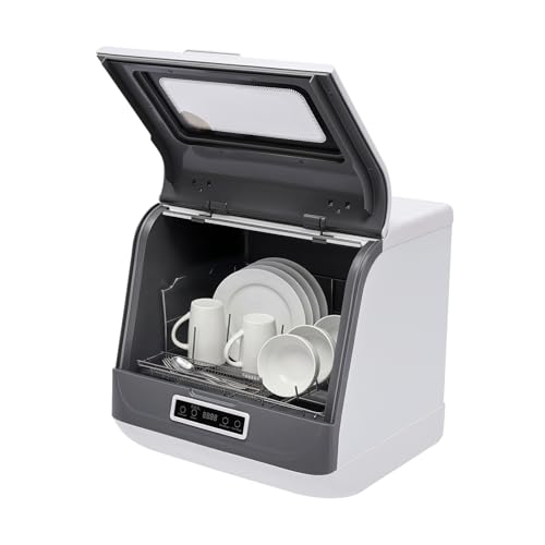 Countertop Dishwasher Portable,3 Programs,360° Coverage,3 Programs (Quick Wash, Standard Wash, or Strong Wash),Easy & Quick Start Waterproof Class IPX1