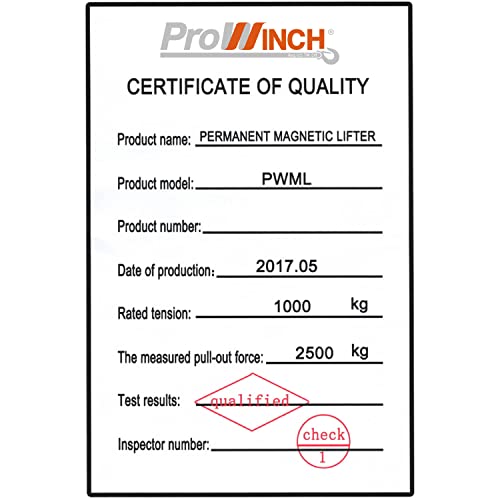 Prowinch 1 Ton Magnetic Lifter 2000 lbs Capacity Crane Hoist Lifting Magnet Neodymium Iron 1000 kg Metal Lifting Magnet