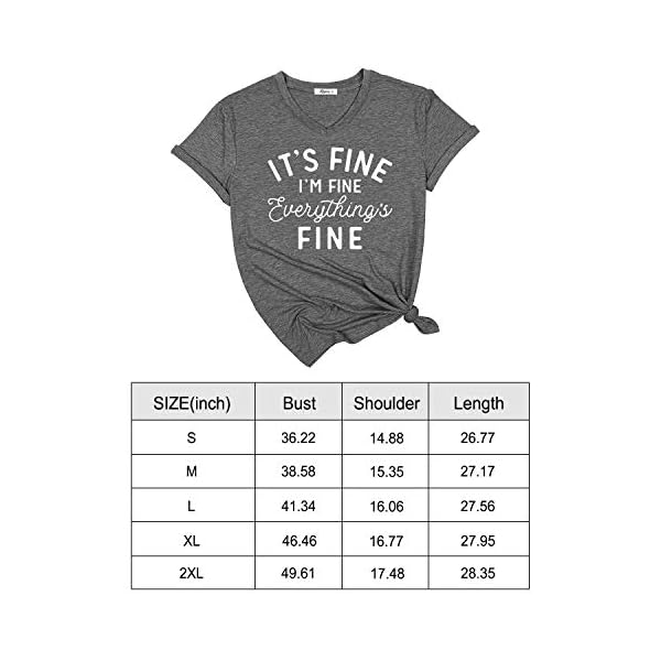 KIKIBERRY-Womens-Im-Fine-Everything-is-Fine-T-Shirts-Short-Sleeve-Sayings-Casual-Cute-Graphic-Tee-Blouse-Tops KIKIBERRY Women's I'm Fine Everything is Fine T-Shirts Short Sleeve Sayings Casual Cute Graphic Tee Blouse Tops Dark Green X-Large