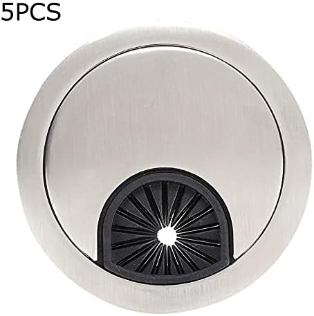 コンピューターケーブルの穴がボタン穴に覆われていて、 コンセントカバー 5個 コンピュータデスク ねじ穴 デスクトップ 合金 オーバ