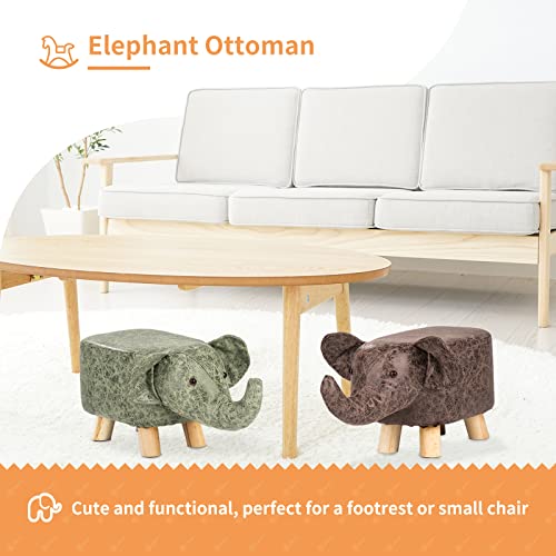 Wanan Cow Ottoman, Animal Ottomans For Living Room, Cute Small Ottoman Foot Rest, Foot Stool For Kids Bedroom Playroom, (Green) #TOP3
