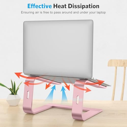 Image of OMOTON Laptop Stand, Detachable Mount for MacBook Air /Pro Dell HP Rose Gold