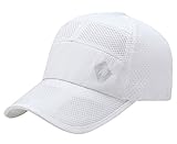 UPF 50+ Quick Dry Sports Peaked Cap Mesh Baseball Golf Cap Outdoor Fishing Sun Hat Super Soft for Mens Womens (White)