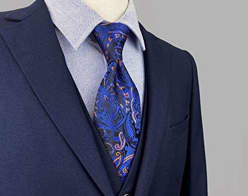 S&W SHLAX&WING Conjunto de gravatas masculinas laranja azul grande e alto xl tamanho extra longo