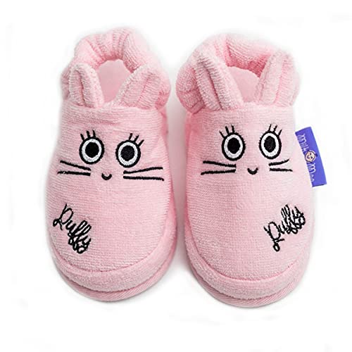 Milk&Moo Toddler Slippers,%100 Cotton, Kids Slippers, Non Slip Soft Sole, Slip On Lightweight, Breathable, For House, Bath, Indoor Use, Animal Design, For Boys and Girls, 2-4 Years Old