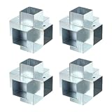 QUARKZMAN Kit 6 Vie Per Staffe Gazebo Angolo Retto Base Post Fai Da Te Per Legno 33mm x 33mm Per Gazebo Da Esterno Cabine Di Legno (4 Pezzi)
