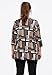 ellos Plus Size Stretch Knit V-Neck 3/4 Sleeve Knot Front Tunic - 3X, Black White Print