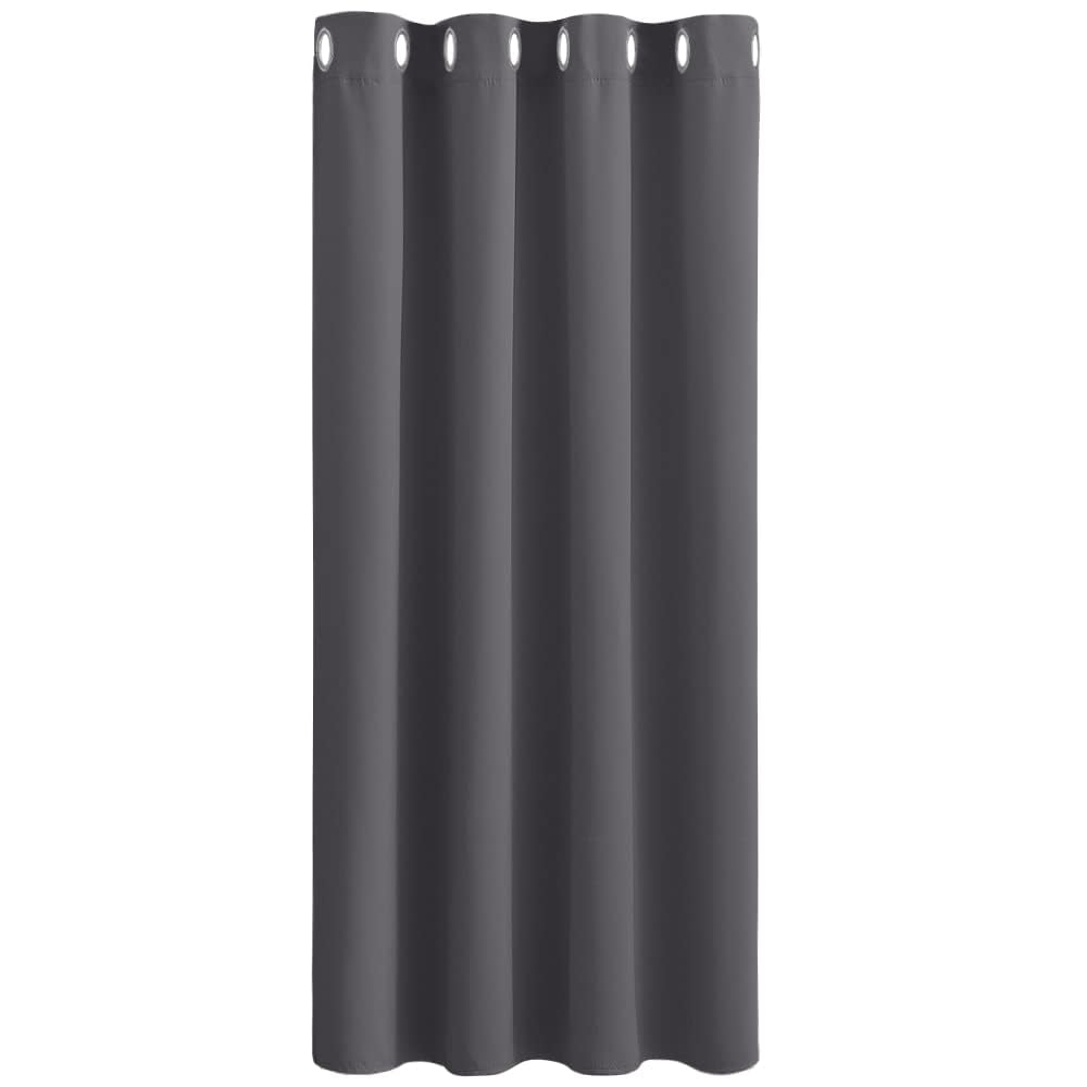 PONY DANCE Cortinas Opacas Aislantes luz 1 Pieza Cortina Termica Aislante Frio y Calor Cortinas Dormitorio Cortas con Ojales, 140x180 CM (Ancho x Alto), Gris Global Recycled Standard OEKO-TEX STANDARD 100 Global Recycled Standard Global Recycled Standard