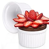 2 Stück Oramics Soufflé Förmchen - Auflaufform aus Keramik Ø9 x 5 cm - Auflaufförmchen zum Backen und Servieren von Muffins, Cupcakes, Aufläufen, Vorspeisen, Desserts, Eis und vieles mehr