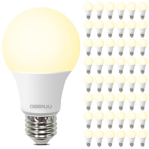 Image of DEGNJU 48 Pack LED Bulbs, A19 60W Equivalent, 800 Lumens, 2700K Soft White, 8W Non-Dimmable Light Bulbs for Home & Office, 15000hours