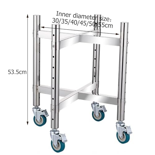 Robuster Edelstahl-Trolley mit verstellbarer Höhe und Rollen für einfache Mobilität – ideal für Wein, Mahlzeiteneimer, Fritteusenfett und Wasserkrug
