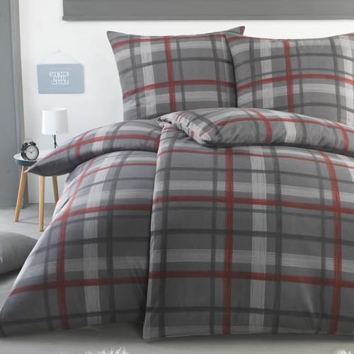 BaSaTex Flausch Fleece Winter Bettwäsche Set 4 teilig | 100% Mikrofaser...