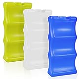Bercoor Pack of 3 Breastmilk Ice Pack, Bottle Ice Packs for Breastfeeding Working Mom fit for Cans Bottles Breast Pump Bag, Blue, Yellow, White