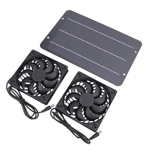 Dpofirs Ensemble de Ventilateurs D'extraction de Panneaux Solaires Durables, pour Hangar pour Animaux Domestiques, avec Indice d'étanchéité IPX7