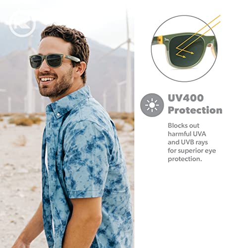 Knockaround Fort Knocks Polarized Sunglasses For Men & Women - Impact Resistant Lenses & Full Uv400 Protection, Army Green And Amber Frames/Aviator Green Lenses #TOP2