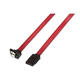 Cable sata datos con anclajes para una conexión segura y acodado en un extremo para disco duro u otro dispositivo con interfaz sata