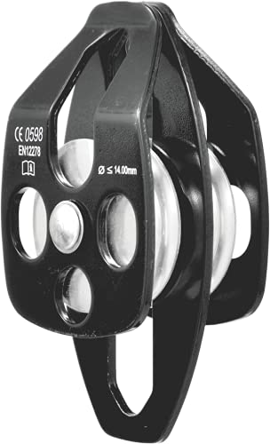 Image of KARAM Aluminium Double Pulley Double Side attachments | Heavy Duty Rope Cable Pulley System for Efficient Load Lifting | Fall Protection Safety Gear | AP013