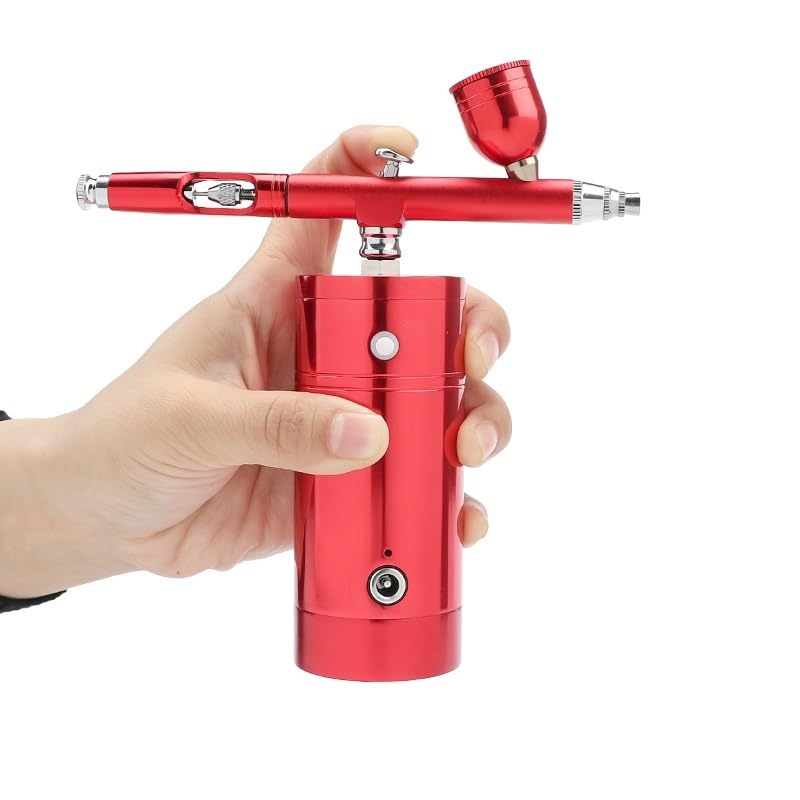Pistola Spary for compressore wireless portatile utilizzata for lo spruzzatore di riempimento acqua for dolci for il trucco Controllo Preciso(047 GOLD Airbrush)