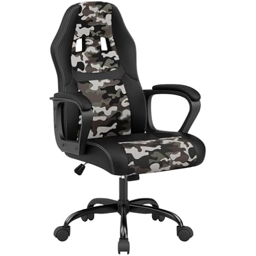 PayLessHere Gaming Chair Ergonomic Office Chair Computer Chair with Lumbar Support Ergonomic Pu Leather Adjustable Height Executive Chair for Women Men and Adults (Classic, Camo)