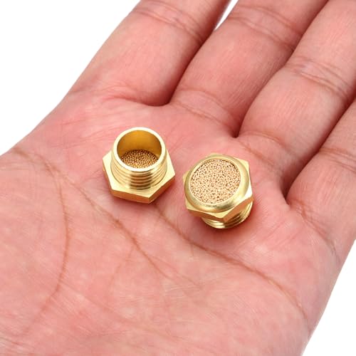 QUARKZMAN 10STK Pneumatischer Schalldämpfer G 1/4 Gewinde Männlich Gesinterter Bronzeschalldämpfer Luftleitungsfitting Für Pneumatische Werkzeuge Und Industriemaschinen