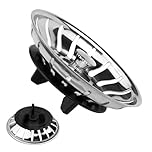 2 in 1 Plug Strainer Basket Diameter 80 mm Suitable for Ikea Atlant Siphon DOMSJÖ Sink Replacement Parts Seal Sealing Ring 402.805.60 (Pack of 1)