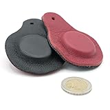 Forrados en cuero natural 100% vacuno en color rojo y negro de acuerdo a la polaridad. Sentido de magnetizacion axial. Peso 210,00 grs. Uso en magnetoterapia.
