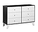 Little Seeds Rowan Valley Flint 6-Drawer Dresser, Black/White