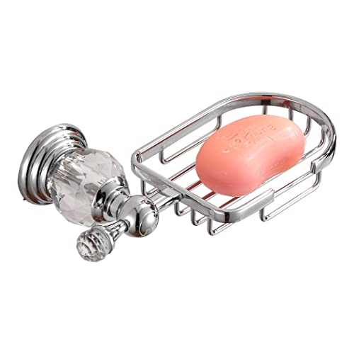 Wolibeer Chrome Soap Dish,Crystal Soap Holder Bar For Shower Suction Saver Bathroom Accessories Wall Mounted Stainless Steel #TOP6