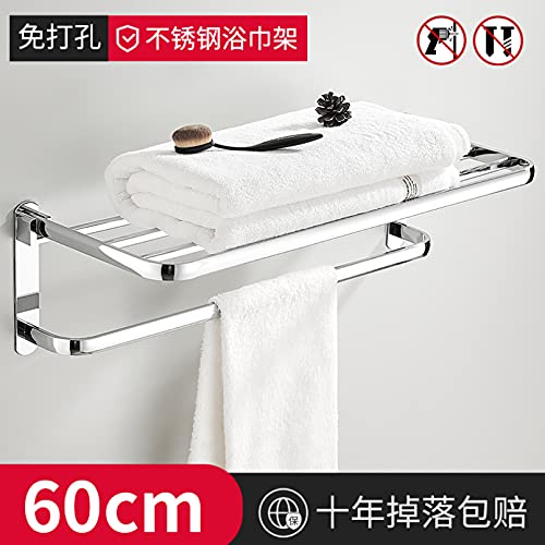 Porte-serviettes en acier inoxydable mural perforé double pliant Safehappy - 5