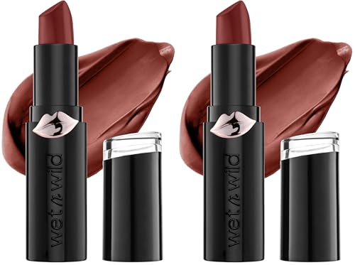 Image of wet n wild Mega Last Matte Lip Color, Semi Matte Hyaluronic Acid Infused, Long Lasting Full Coverage for a Nourishing Pout, Cruelty-Free & Vegan - Sasspot Red (Pack of 2)