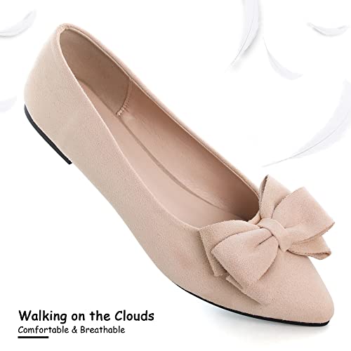 Image of Dear Time Women's Ballet Flats Dress Ballet Shoes Slip on for Office Work Comfortable Shoes
