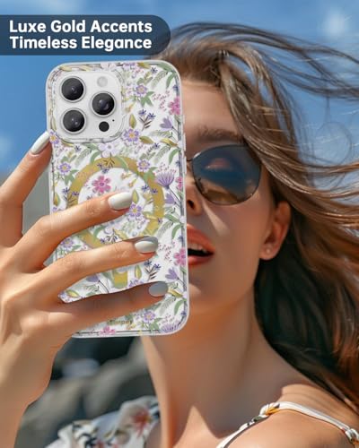 Coque iPhone 16 Pro Max transparente MagSafe fine antichoc motif fleurs - 6