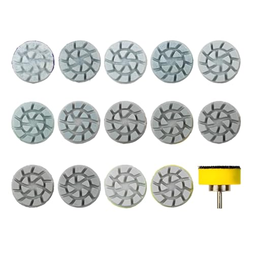 MiJunHD 1inch 25mm Mini Diamond Polishing Pad Set 14PCS Different Grit 50#-10000# Water Sanding Discs & 1PC 2.3mm Shank Hook & Loop Backing Holder for Detail Fine Grinding