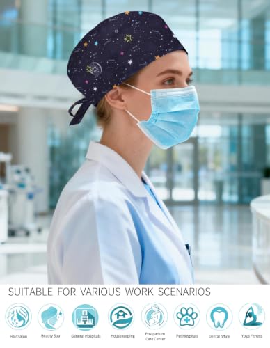 Image of Kousenpu Scrub Caps for Men, Adjustable Surgical Cap, Breathable Medical Hat for Doctors, Nurses & Healthcare Professionals