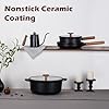 JEETEE Ceramic Cookware Sets 17 pcs, Healthy Pots and Pans Set Non Stick, Induction Kitchen Cooking Set with Removable Handles, Stackable Pots Pans, Oven Safe, PFOA/PFOS Free, Black #2