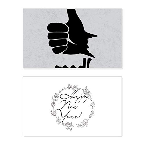 Tarjeta de año nuevo con diseño de silueta de pulgar para tus cenas familiares
