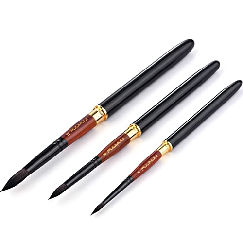 Travel Watercolor Brushes, Fuumuui Genuine Squirrel Hair Artist Travel Paint Brushes With Pocket Size Leather Pouch Perfect For Watercolor Inking Gouache Painting #TOP1