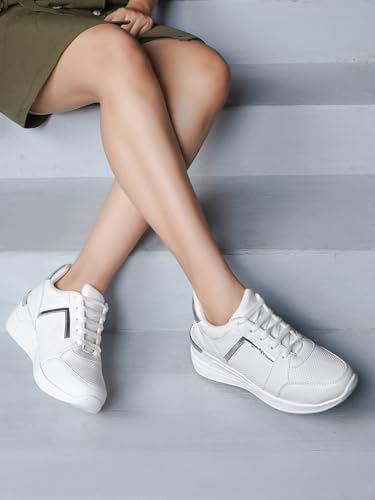 Image of Vendoz Women Casual High Heel Sneakers I Cushioned Insole I All Day Comfortable I Lightweight and Stylish Shoes for Girls