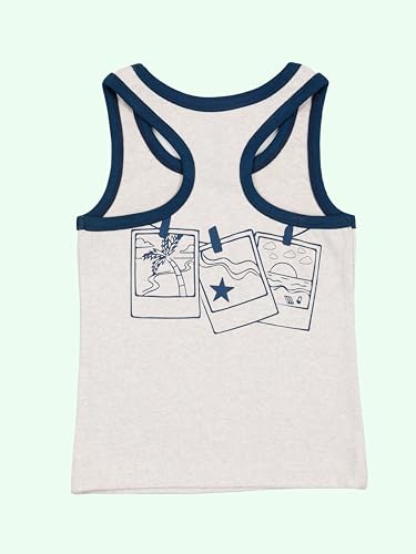 Image of KiddoPanti Girls Chest Printed Sleeveless Rib Racer Back Tank Top
