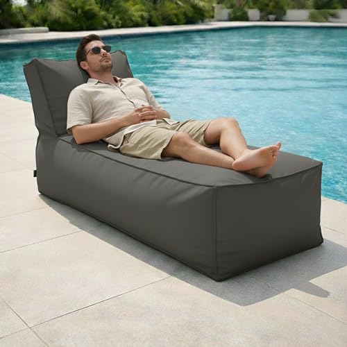 Puff Chaise Impermeável Premium para Área Interna e Externa – Design Sofisticado, Resistente e Pet Friendly (Sem Enchimento) (Cinza)