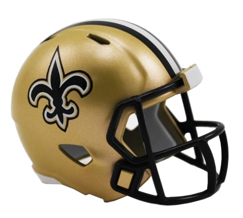 New Orleans Saints Riddell Speed Pocket Pro Mini 2" Football Helmet - New in Riddell Clamshell