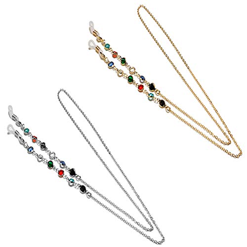 Antideslizante Cuerd 2 piezas de retenedor de gafas ajustable,Correas gafas para mujer,Cadena...