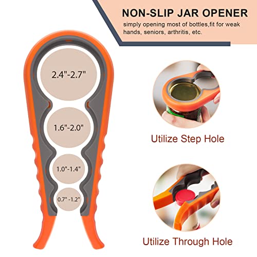 Can Opener Manual Smoother Edge, Safety Can Openers Handheld, Stainless Steel Can Openers For Kitchen,Bottle, Bonus 8 Sized Jar Opener Included #TOP4