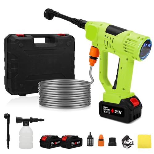 2025 Upgrade Cordless Pressure Washer,900PSI Battery Powered Pressure Washer with 6-in-1 Nozzle, 10 Speed Adjustment,Battery Display,Portable Power Washer for Car/Garden/Floor/Yards