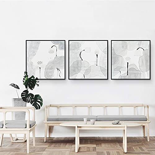 Affiches abstraites de style chinois lotus blanc art mural de luxe