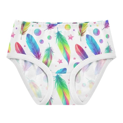 Cotton Toddlers Underwear Floral Watercolor Pastel Feathers Panties for Girl Cartoon Kids Undies Briefs 2t