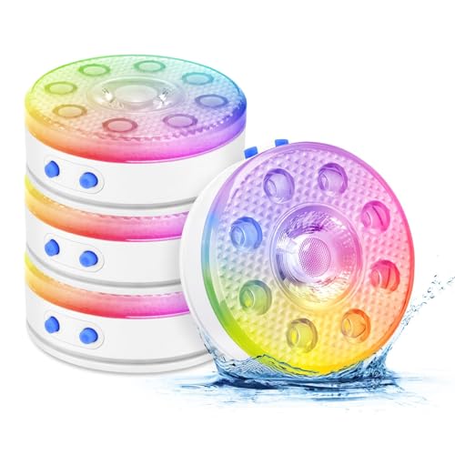 LUXJET RGB Floating Pool Lights 4-Pack IP68 Waterproof