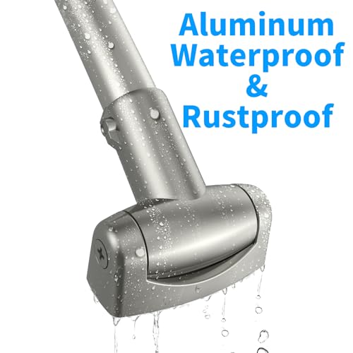BATHDESIGN Curved Shower Curtain Rod - 43-72 Inches Adjustable, Rustproof Round Bowed Shower Curtain Rod, Aluminum, Curved Shower Rods for Bathroom, Need To Drill, Nickel by BATHDESIGN - Used condition - Image 4