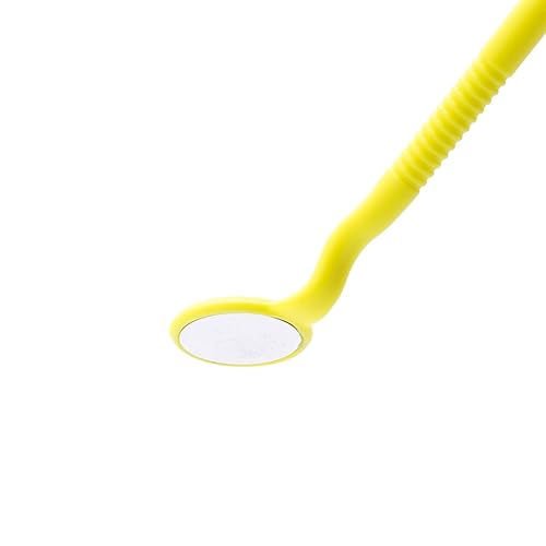 Vista 3 de Easyinsmile Espejo bucal dental autoclavable anti niebla para inspección dental dental de plástico espejos dentales para dientes orales (amarillo)