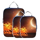 Organizador de maletas A Squirting Norwegian Forest Cat Bolsas de almacenamiento de viaje para equipaje Juego de cubos de embalaje expandible para equipaje de mano, viaje (juego de 3)